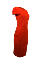 Fendi - Deep Orange Textured Floral Print Short Sleeve Dress Sz 6