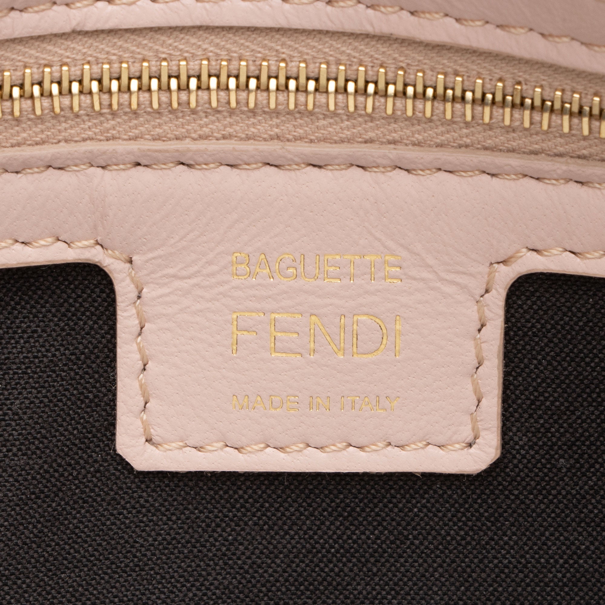Fendi Embossed Leather FF 1974 Baguette Shoulder Bag (SHF-sC62ds)