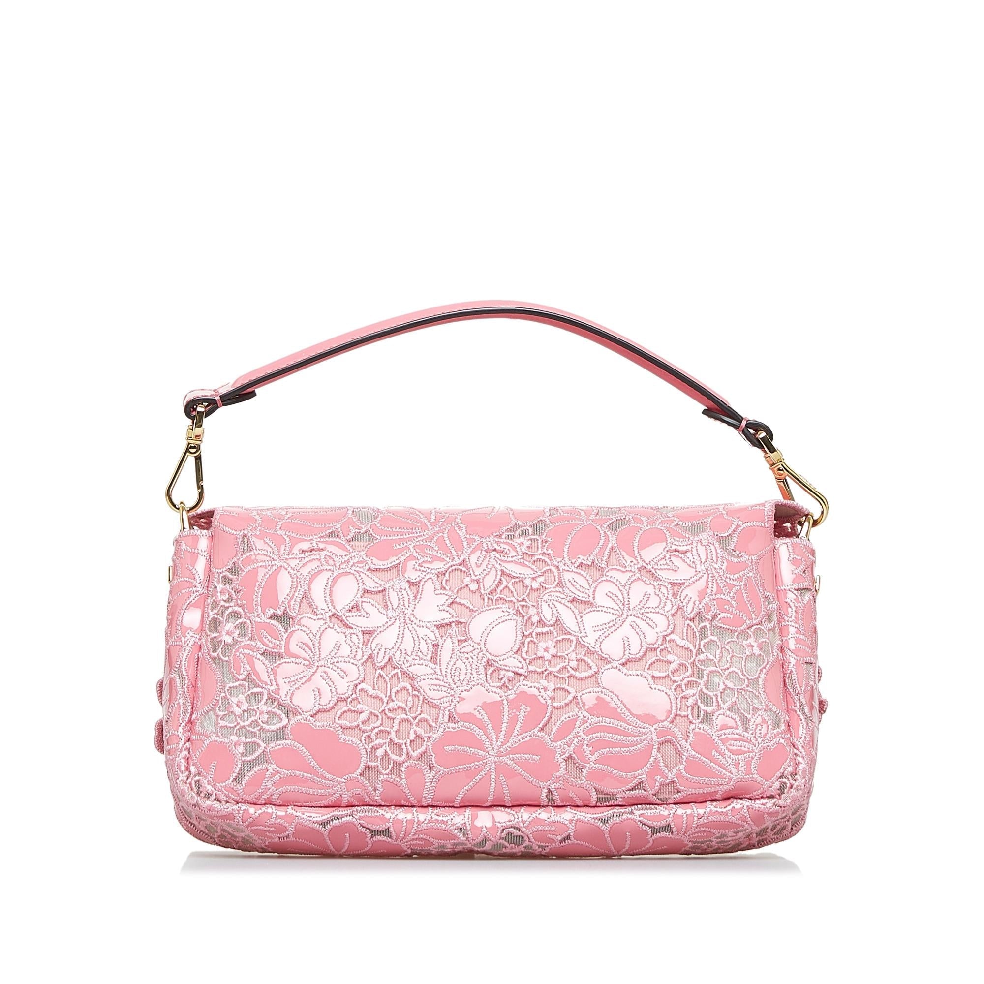 Fendi Embroidered Lace Baguette (SHG-GlR2r8)