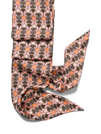 Fendi F Logo Silk Long Twilly Scarf Pink Brown