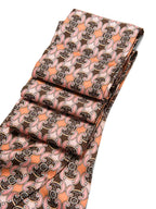 Fendi F Logo Silk Long Twilly Scarf Pink Brown