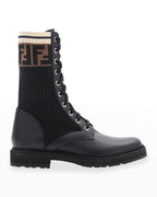 FENDI Rockoko FF Combat Boots