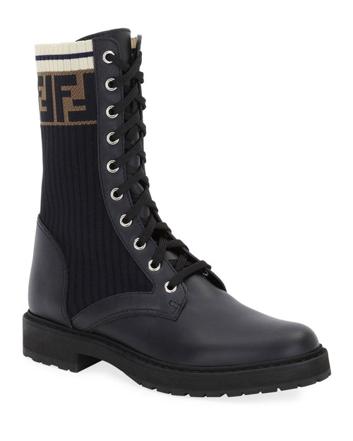 FENDI Rockoko FF Combat Boots