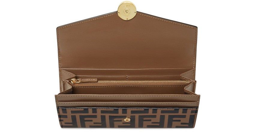 FENDI FF Logo Continental Bifold Wallet Purse
