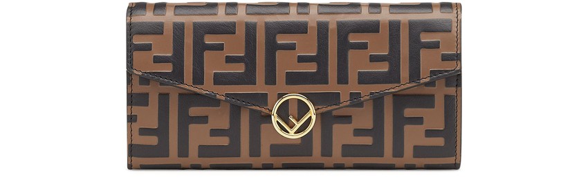 FENDI FF Logo Continental Bifold Wallet Purse