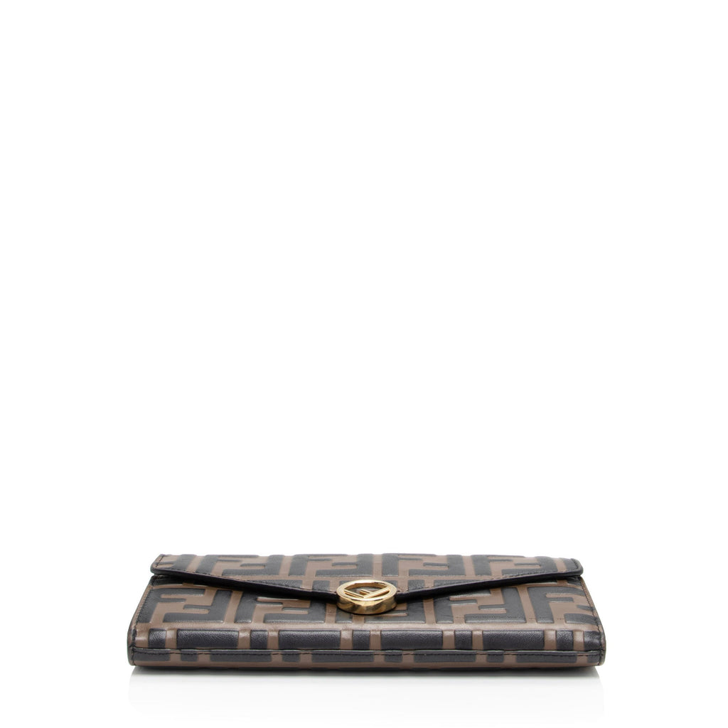 Fendi FF Embossed 1974 Continental Envelope Wallet on Chain (SHF-Vm6c4g)