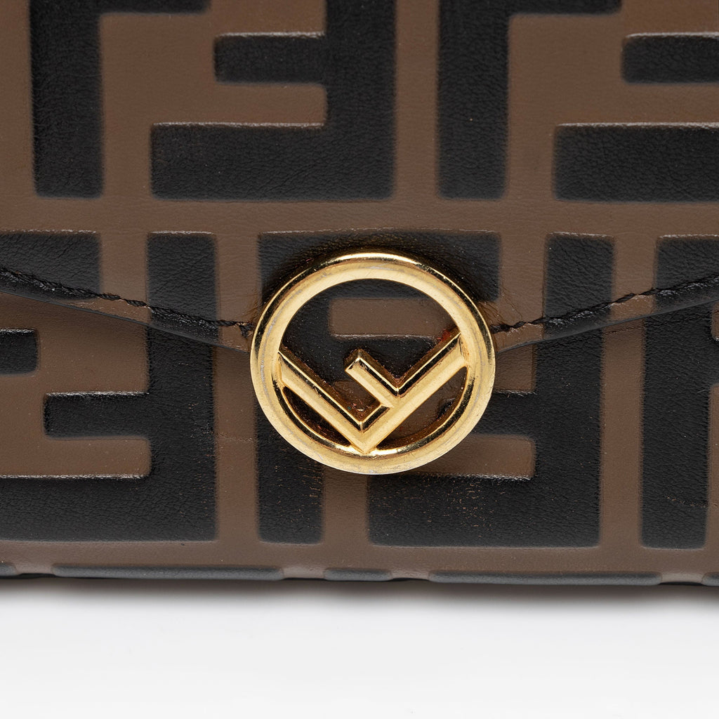 Fendi FF Embossed 1974 Continental Envelope Wallet on Chain (SHF-Vm6c4g)