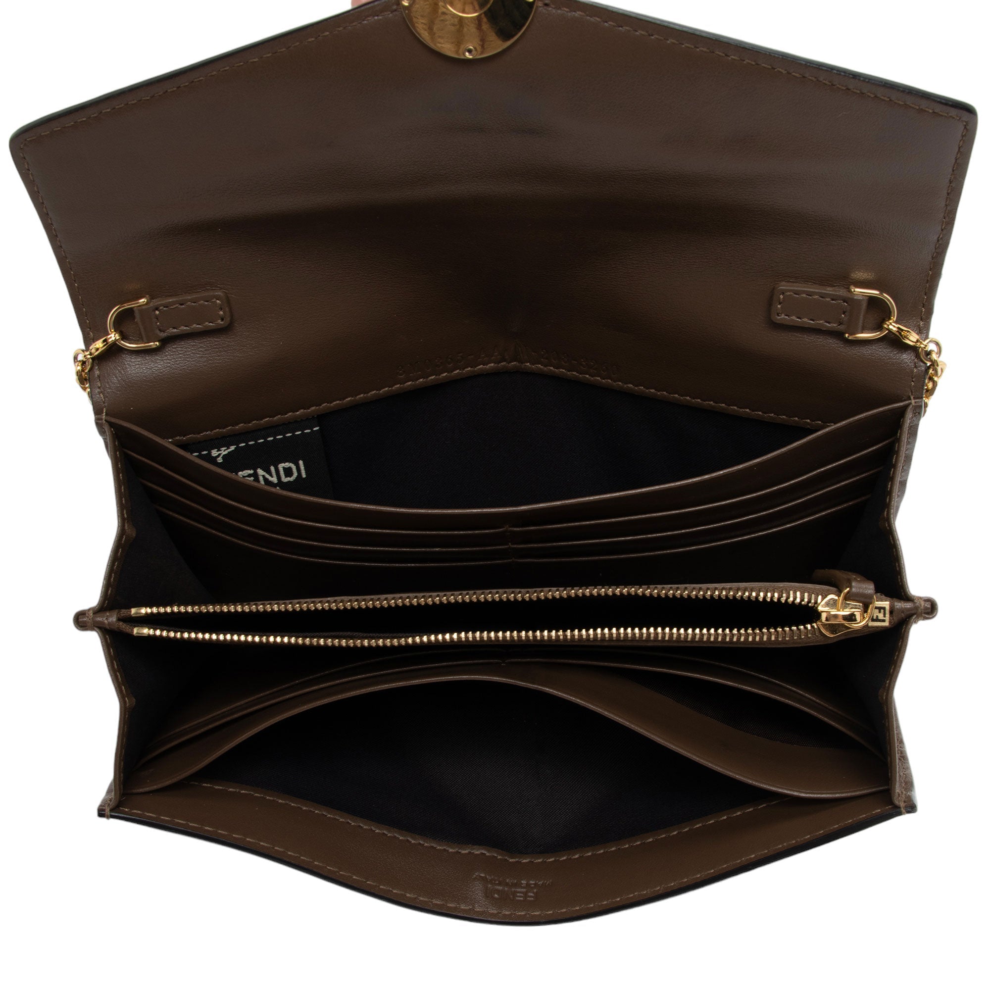 Fendi FF Embossed 1974 Continental Envelope Wallet on Chain (SHF-Vm6c4g)