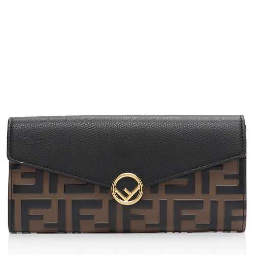 Fendi FF Embossed Calfskin F is Fendi Continental Wallet (SHF-vPL2iW)
