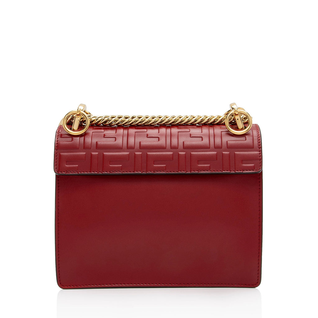 Fendi FF Embossed Calfskin Kan I Small Shoulder Bag (SHF-flp0Jj)