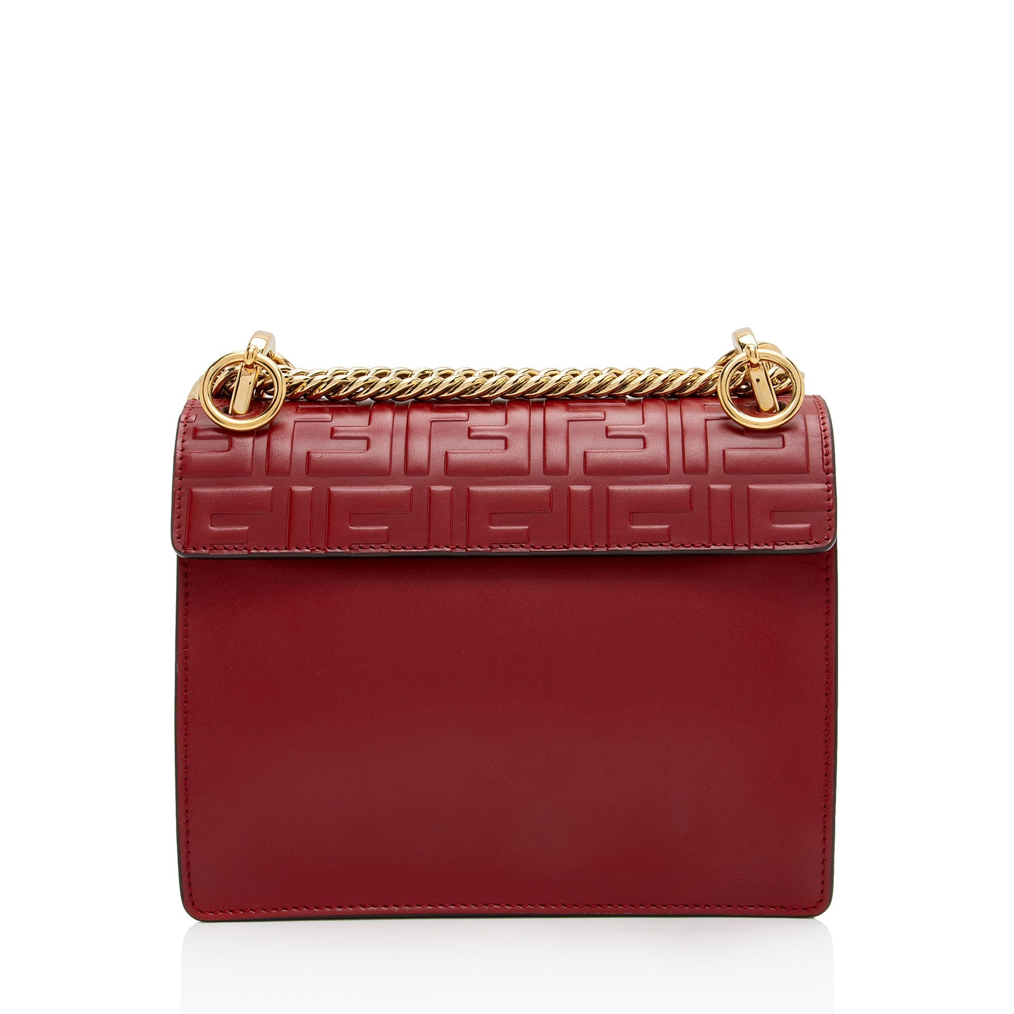 Fendi FF Embossed Calfskin Kan I Small Shoulder Bag (SHF-flp0Jj)