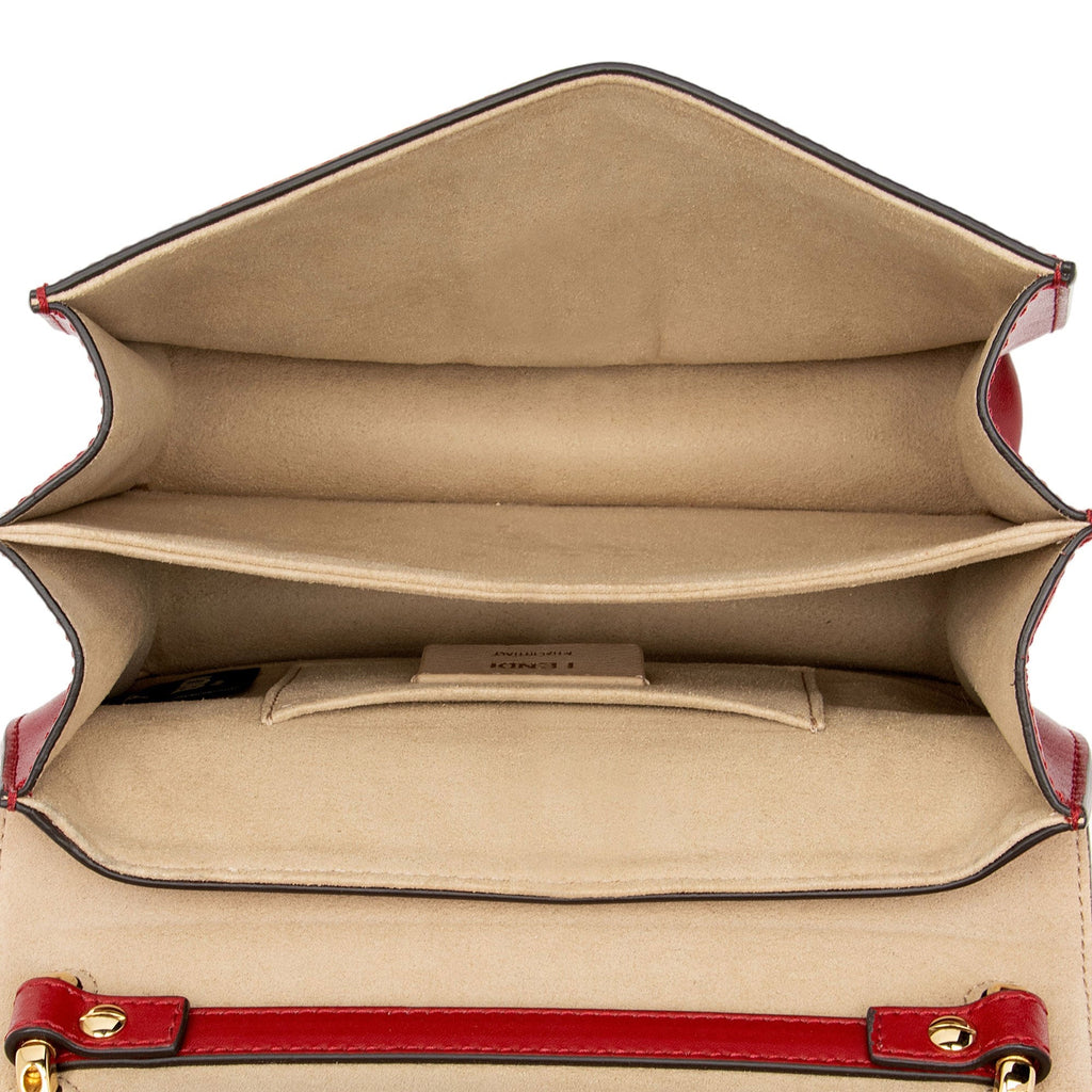 Fendi FF Embossed Calfskin Kan I Small Shoulder Bag (SHF-flp0Jj)