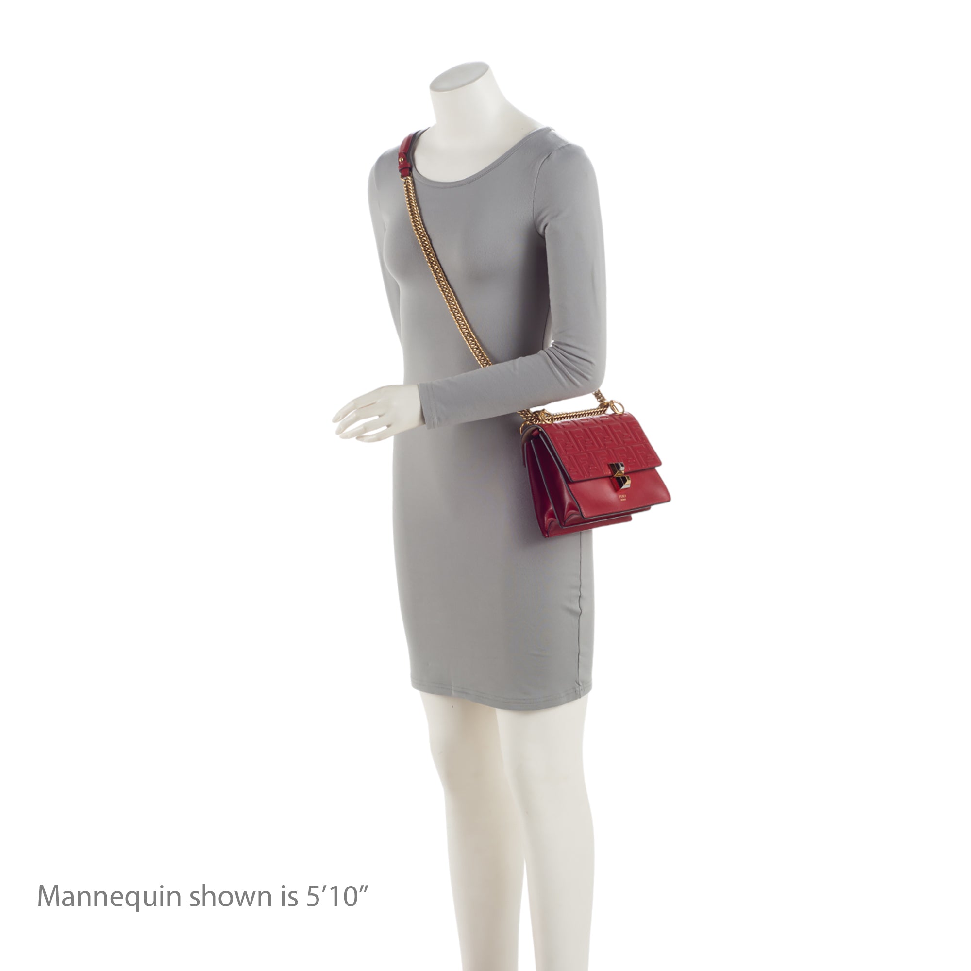 Fendi FF Embossed Calfskin Kan I Small Shoulder Bag (SHF-flp0Jj)