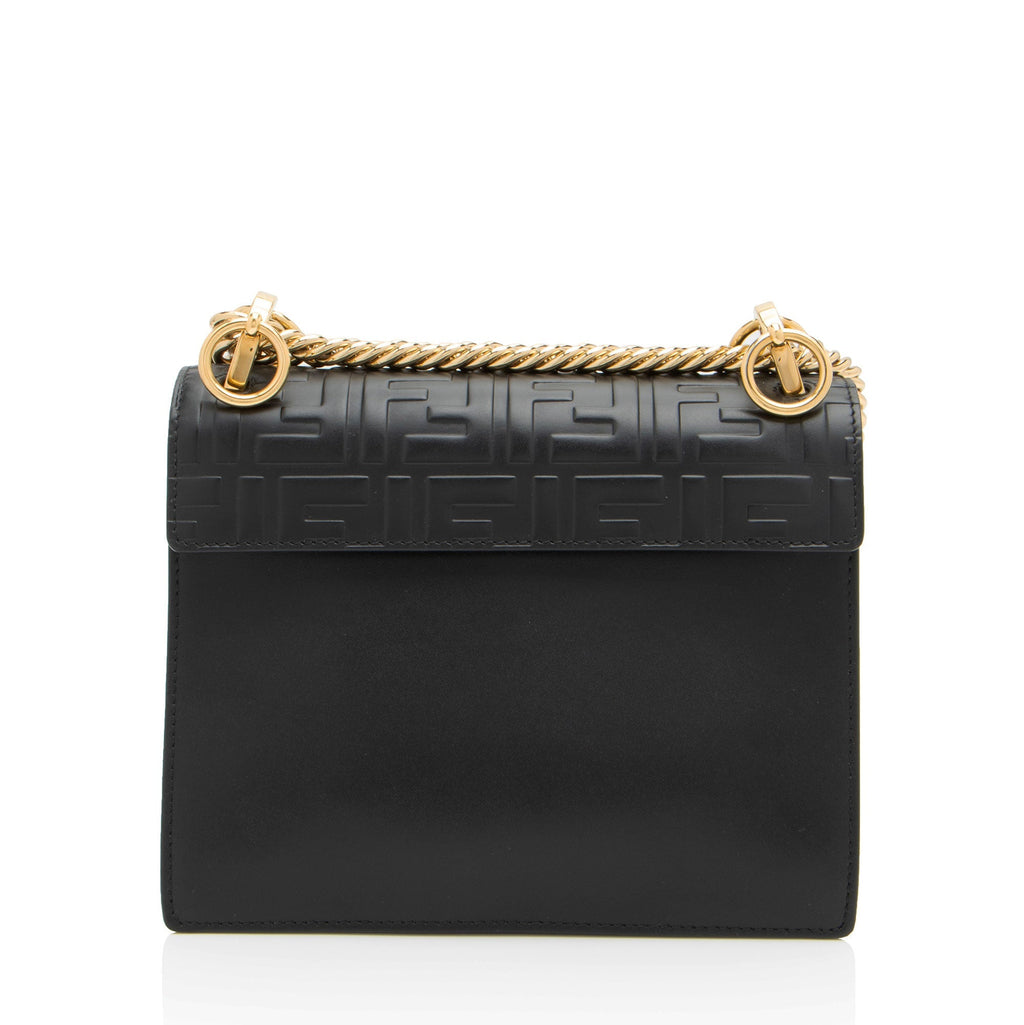 Fendi FF Embossed Calfskin Kan I Small Shoulder Bag (SHF-V5TTUT)