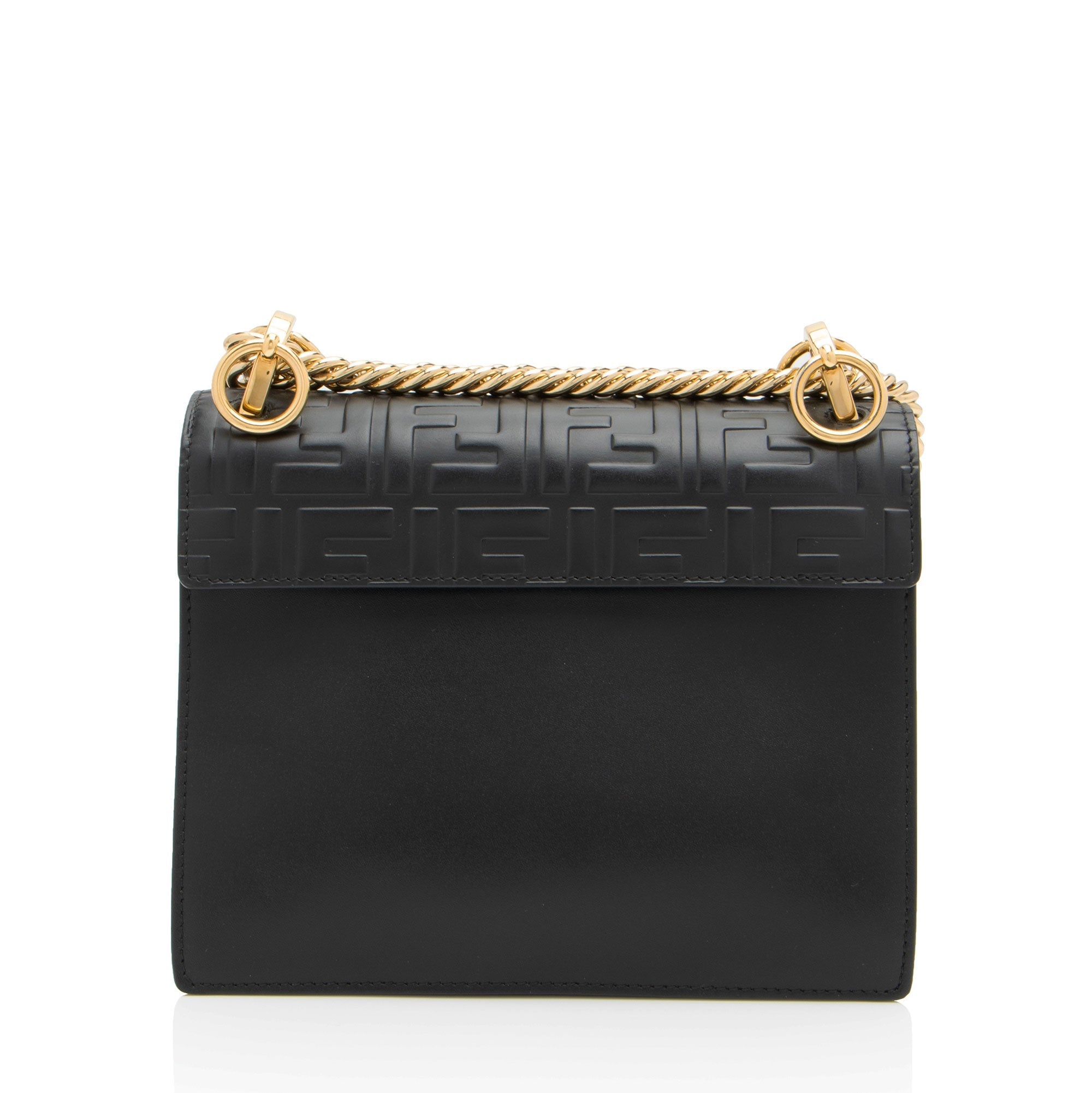 Fendi FF Embossed Calfskin Kan I Small Shoulder Bag (SHF-V5TTUT)