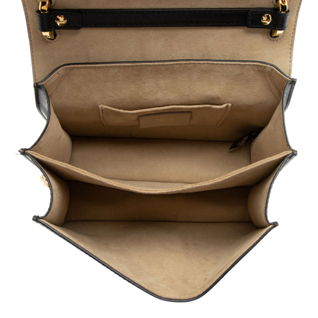 Fendi FF Embossed Calfskin Kan I Small Shoulder Bag (SHF-V5TTUT)