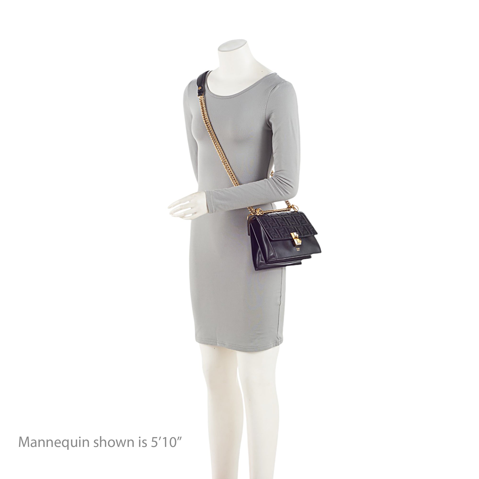 Fendi FF Embossed Calfskin Kan I Small Shoulder Bag (SHF-V5TTUT)