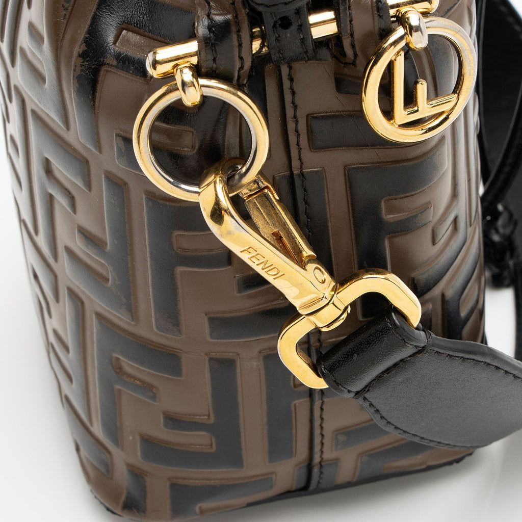 Fendi FF Embossed Calfskin Mon Tresor Mini Bucket Bag - FINAL SALE (SHF-kHTP1s)