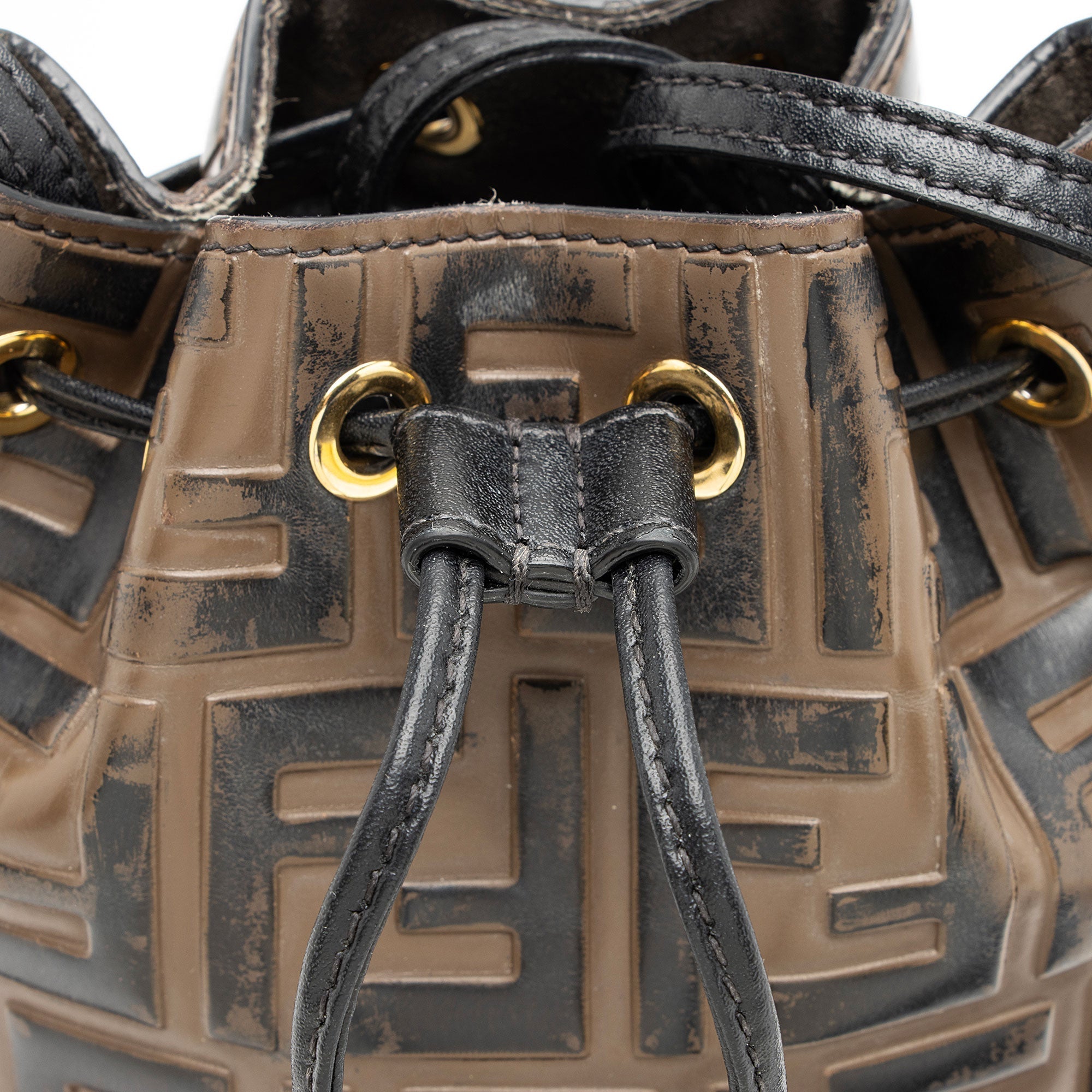 Fendi FF Embossed Calfskin Mon Tresor Mini Bucket Bag - FINAL SALE (SHF-kHTP1s)