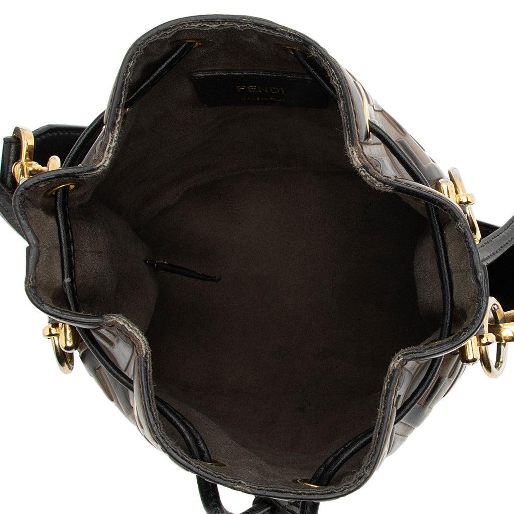 Fendi FF Embossed Calfskin Mon Tresor Mini Bucket Bag - FINAL SALE (SHF-kHTP1s)