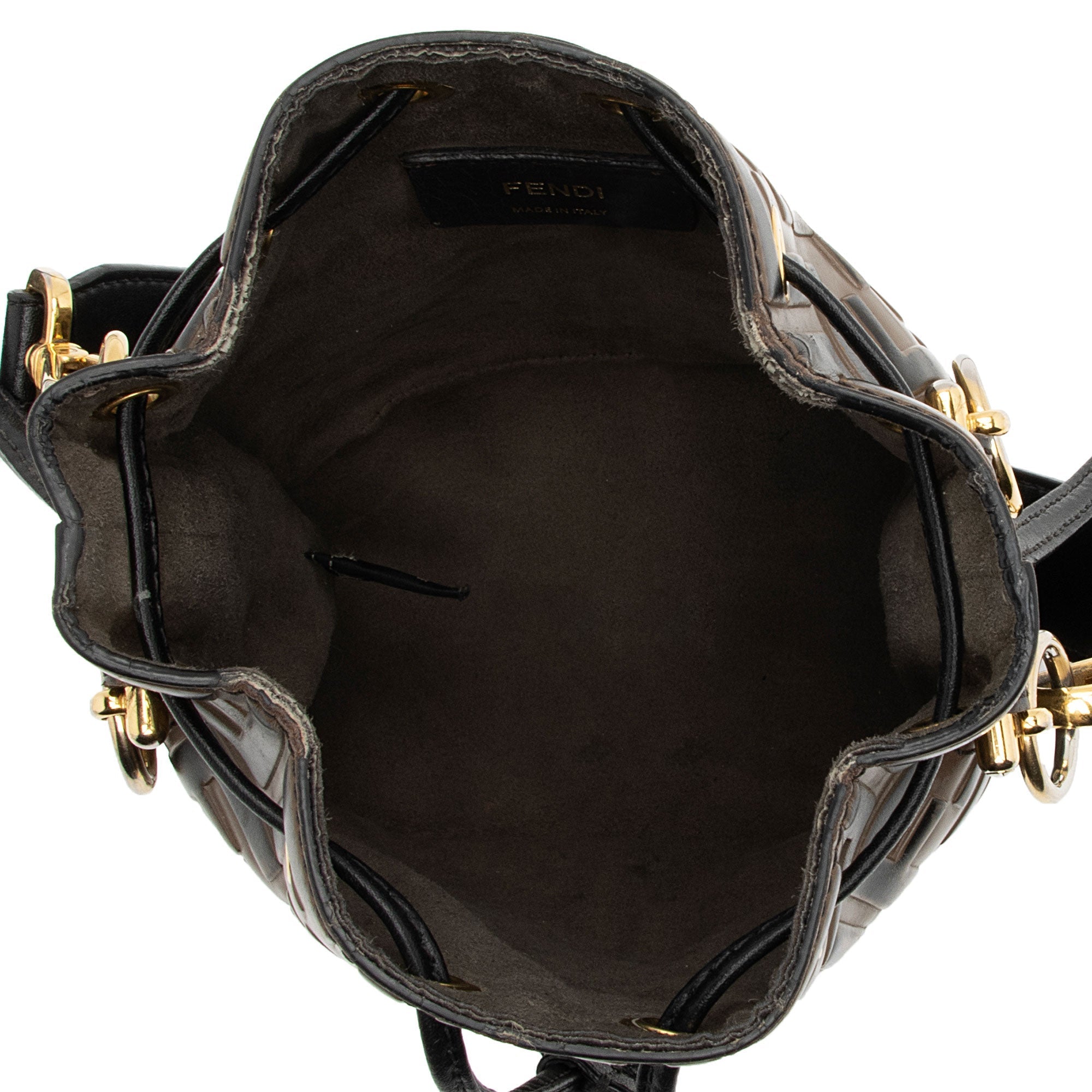 Fendi FF Embossed Calfskin Mon Tresor Mini Bucket Bag - FINAL SALE (SHF-kHTP1s)