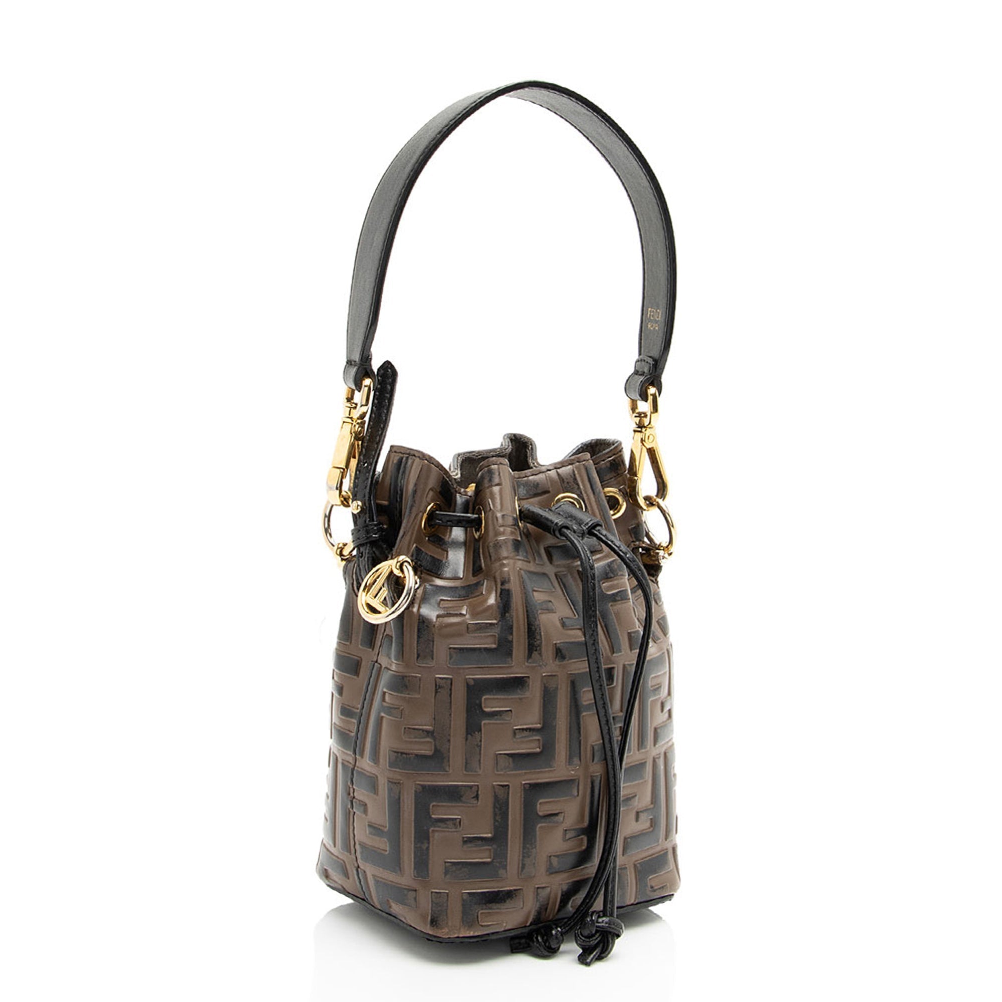 Fendi FF Embossed Calfskin Mon Tresor Mini Bucket Bag - FINAL SALE (SHF-kHTP1s)