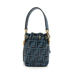 Fendi FF Embossed Calfskin Mon Tresor Mini Bucket Bag (SHF-16308)