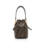 Fendi FF Embossed Calfskin Mon Tresor Mini Bucket Bag (SHF-mo1hOL)