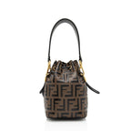 Fendi FF Embossed Calfskin Mon Tresor Mini Bucket Bag (SHF-mo1hOL)