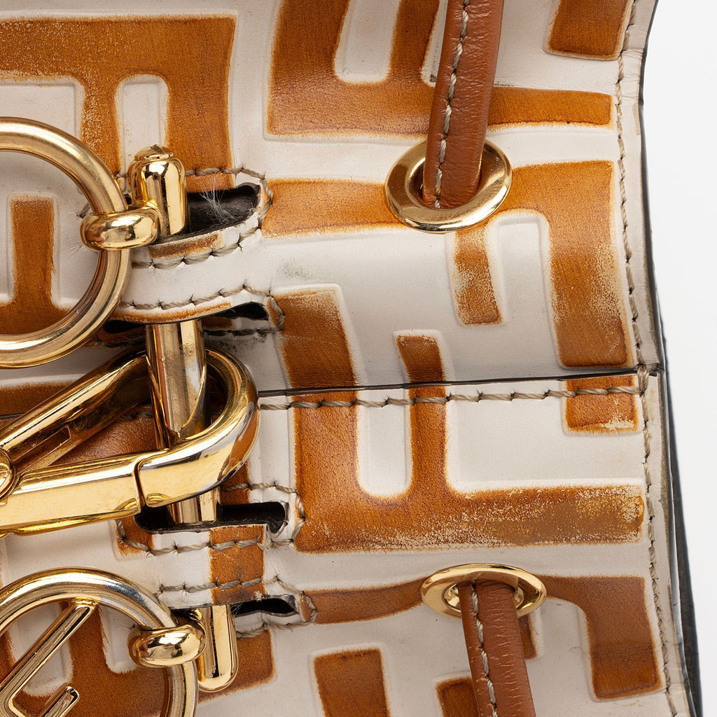 Fendi FF Embossed Calfskin Mon Tresor Mini Bucket Bag (SHF-ubOHeg)