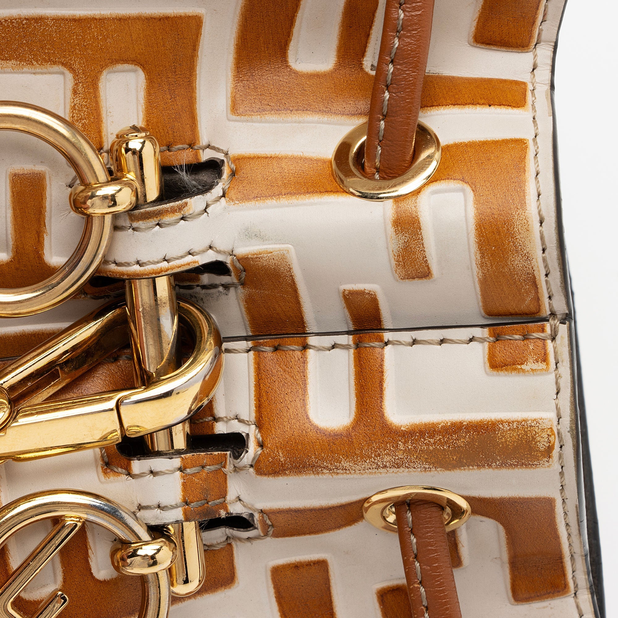 Fendi FF Embossed Calfskin Mon Tresor Mini Bucket Bag (SHF-ubOHeg)