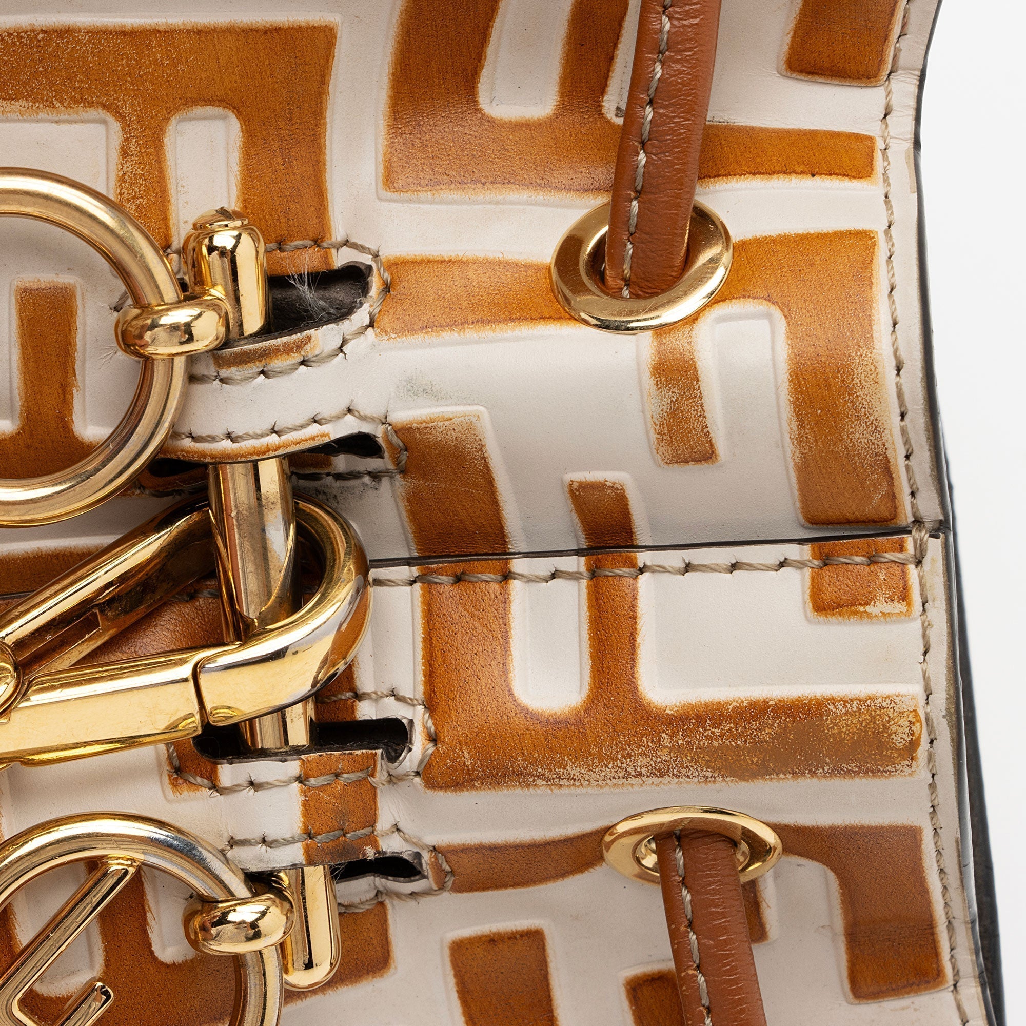 Fendi FF Embossed Calfskin Mon Tresor Mini Bucket Bag (SHF-ubOHeg)