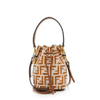 Fendi FF Embossed Calfskin Mon Tresor Mini Bucket Bag (SHF-ubOHeg)