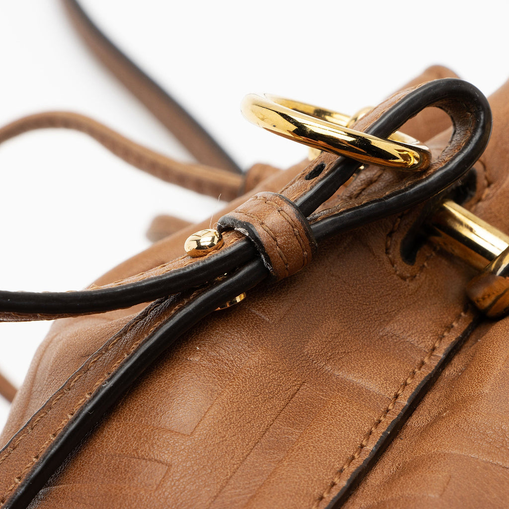Fendi FF Embossed Calfskin Mon Tresor Mini Bucket Bag (SHF-E3Olct)