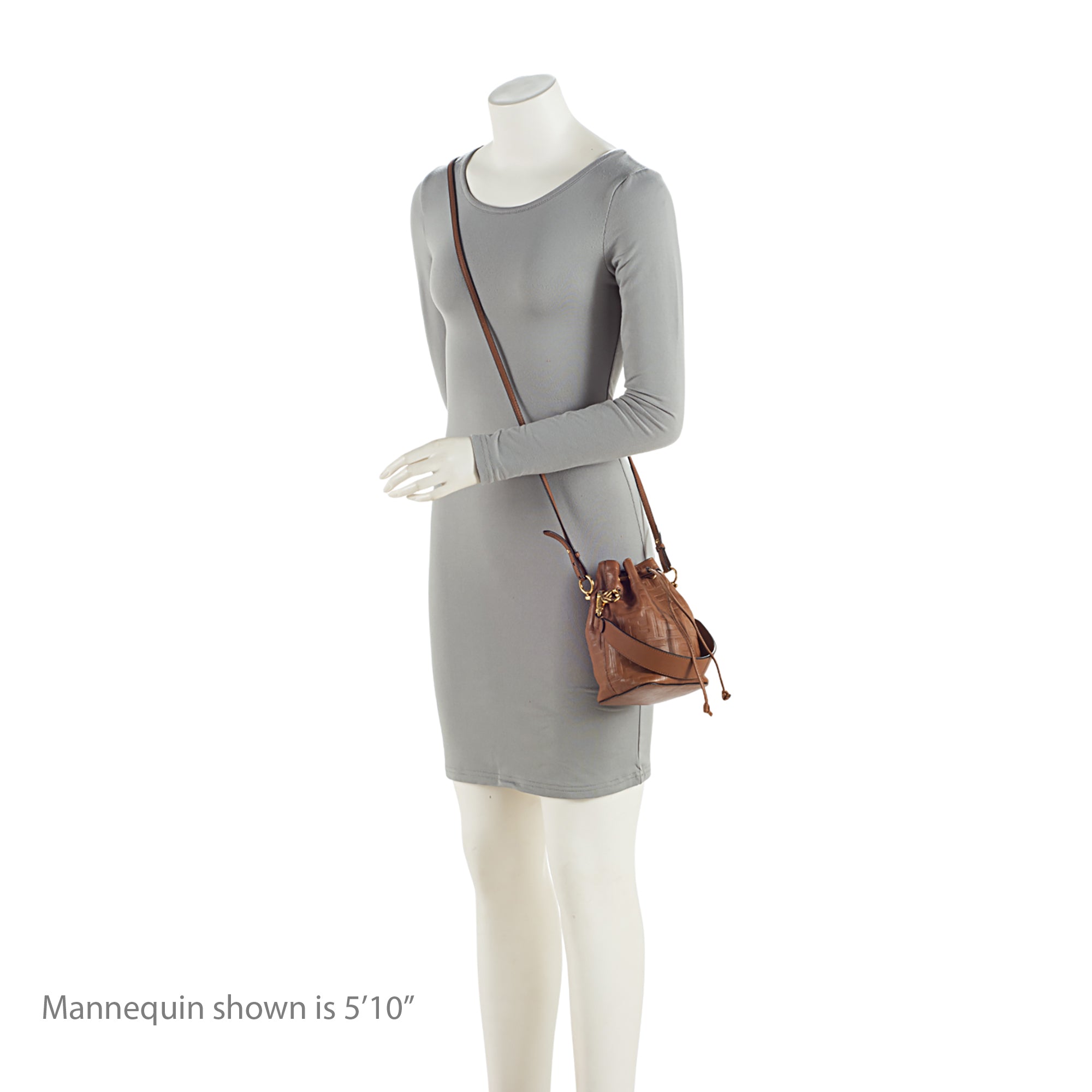 Fendi FF Embossed Calfskin Mon Tresor Mini Bucket Bag (SHF-E3Olct)