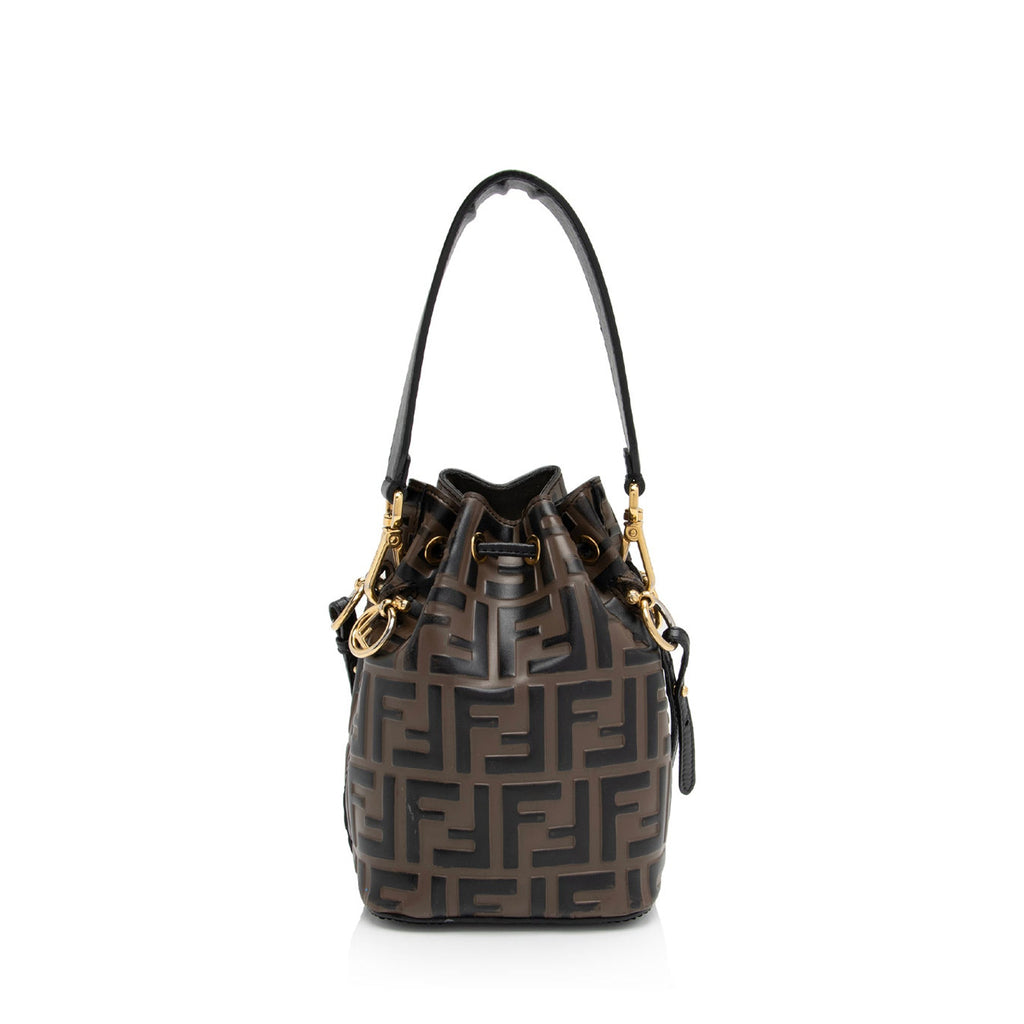 Fendi FF Embossed Calfskin Mon Tresor Mini Bucket Bag (SHF-ci9vp1)