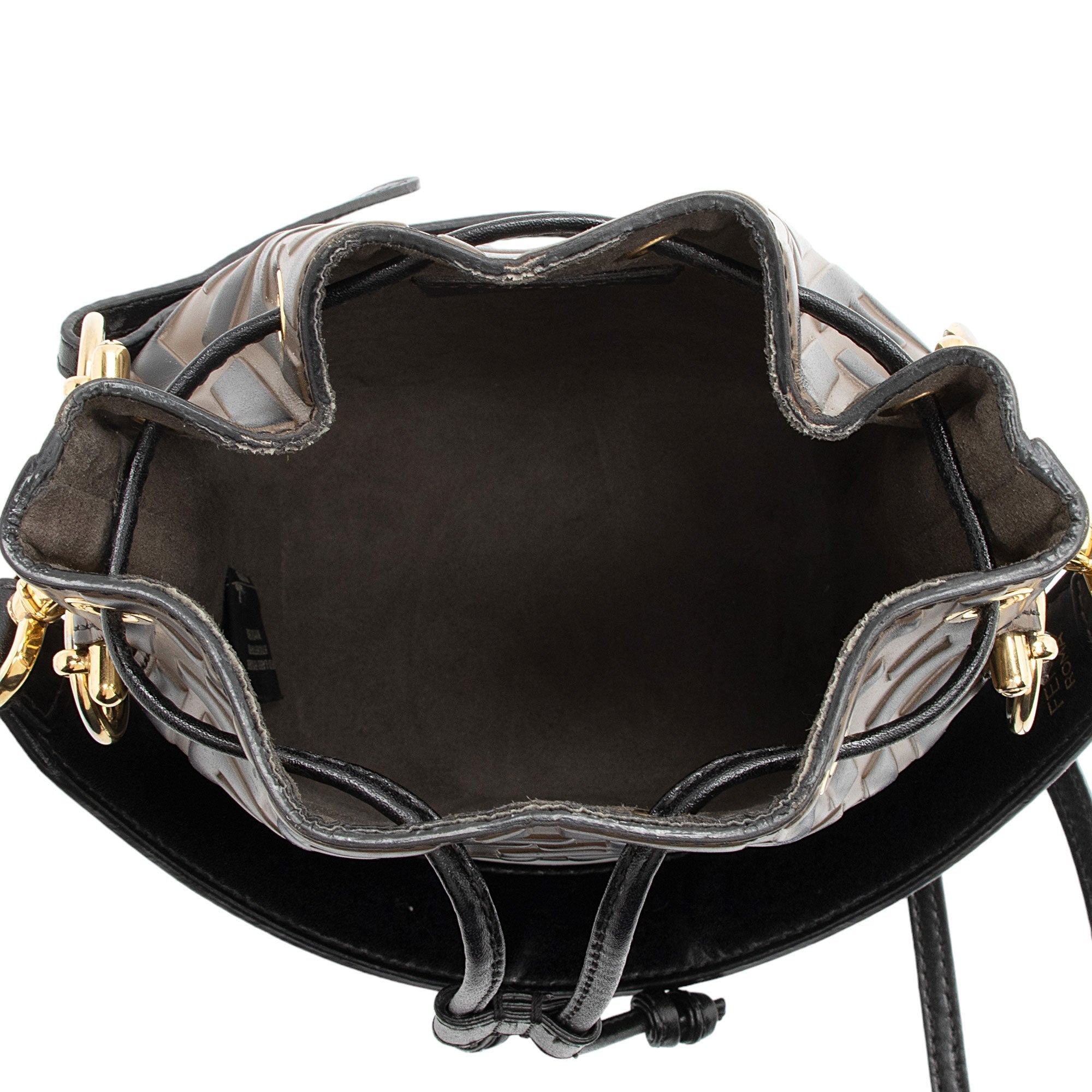 Fendi FF Embossed Calfskin Mon Tresor Mini Bucket Bag (SHF-ci9vp1)