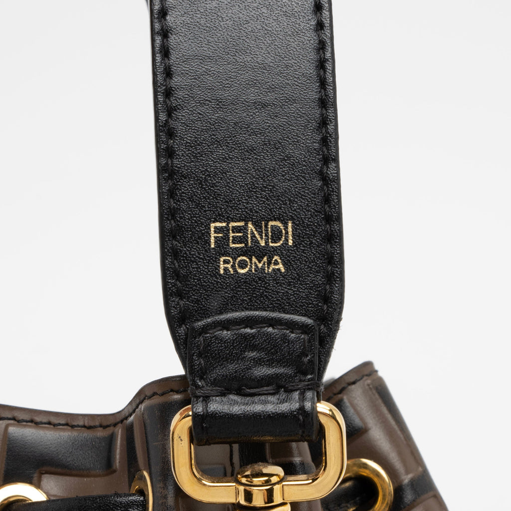 Fendi FF Embossed Calfskin Mon Tresor Mini Bucket Bag (SHF-ci9vp1)