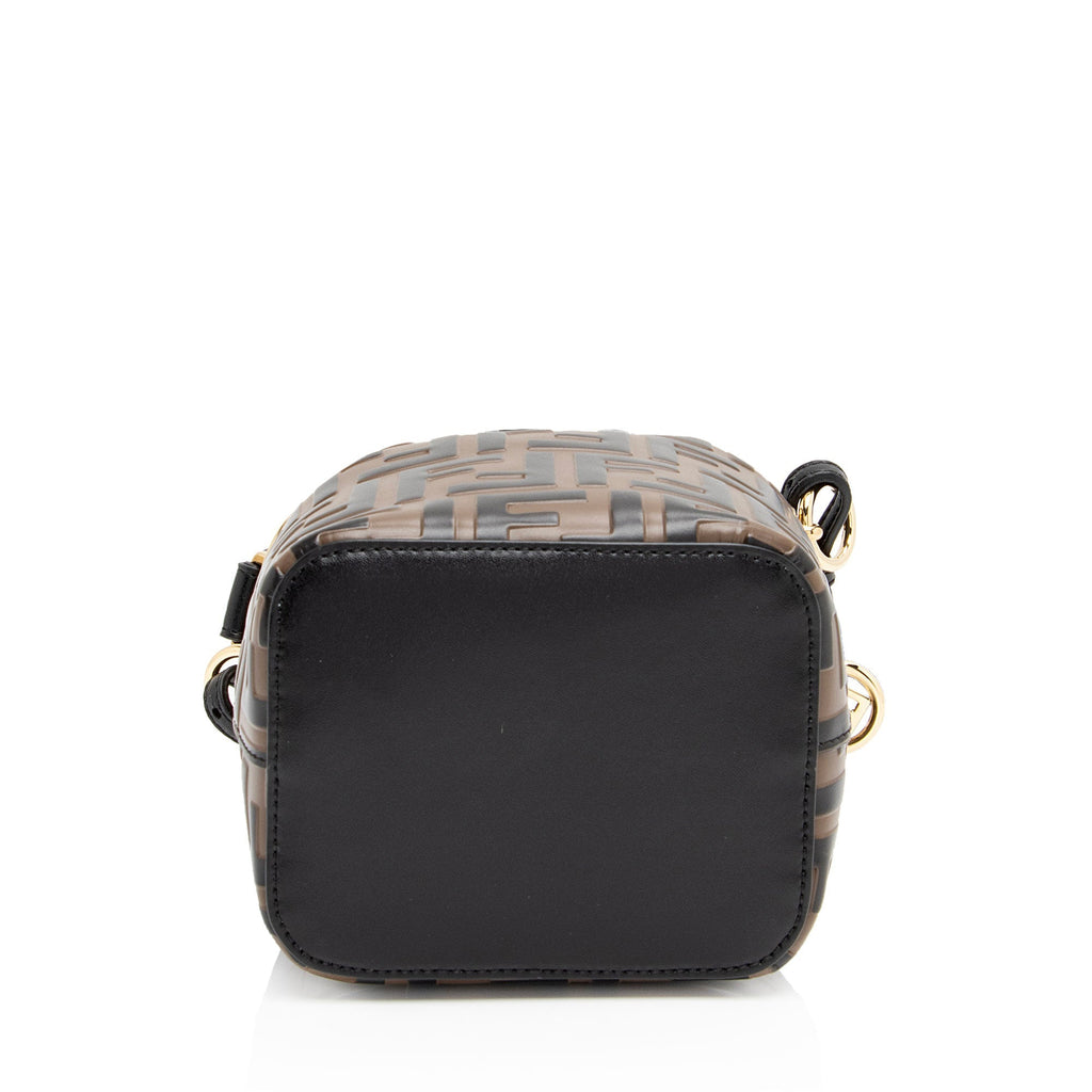 Fendi FF Embossed Calfskin Mon Tresor Mini Bucket Bag (SHF-NZkK6E)