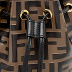 Fendi FF Embossed Calfskin Mon Tresor Mini Bucket Bag (SHF-NZkK6E)