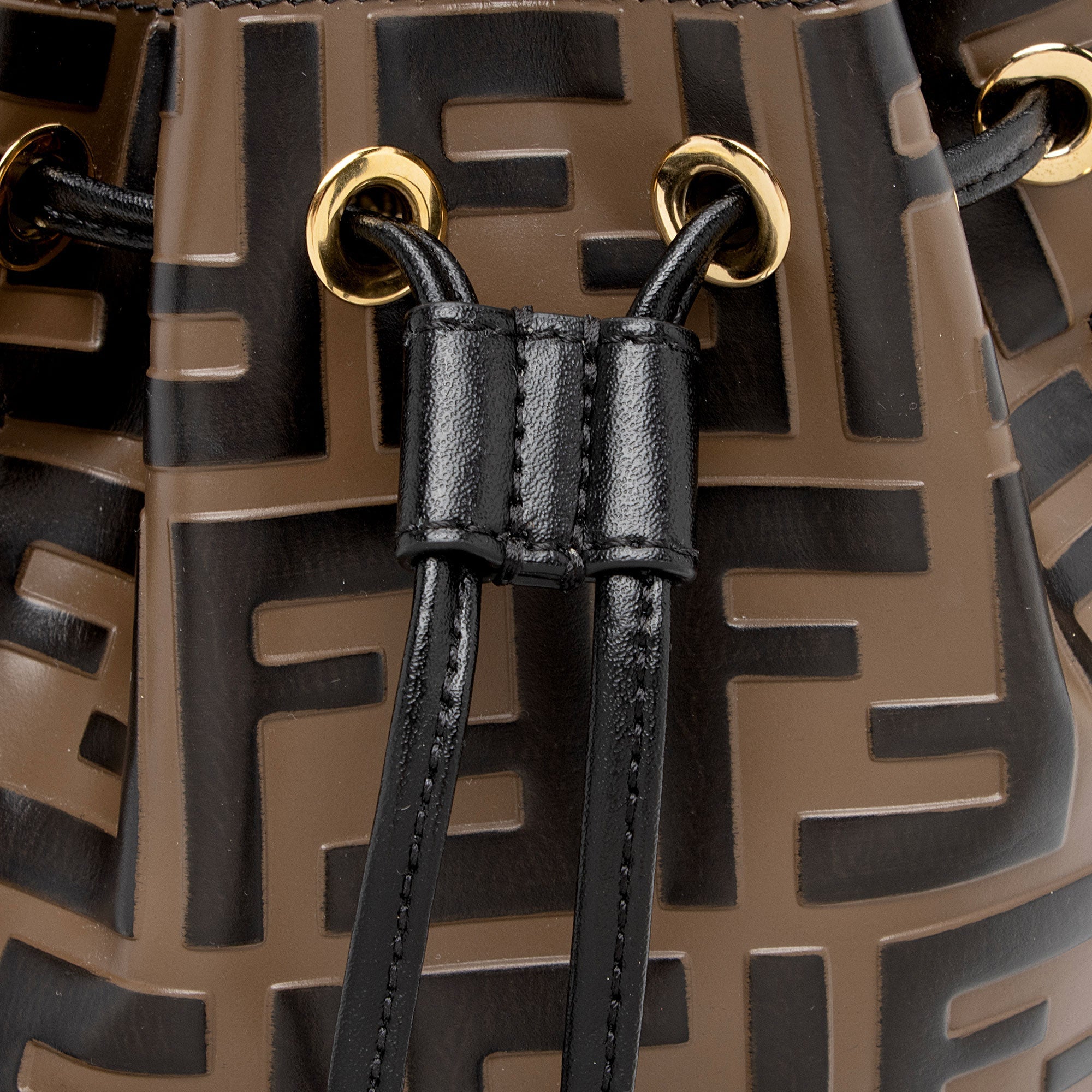 Fendi FF Embossed Calfskin Mon Tresor Mini Bucket Bag (SHF-NZkK6E)