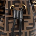 Fendi FF Embossed Calfskin Mon Tresor Mini Bucket Bag (SHF-NZkK6E)