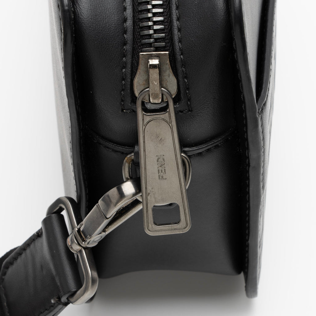 Fendi FF Embossed Calfskin St. Zucca Messenger (SHF-QOa4iu)