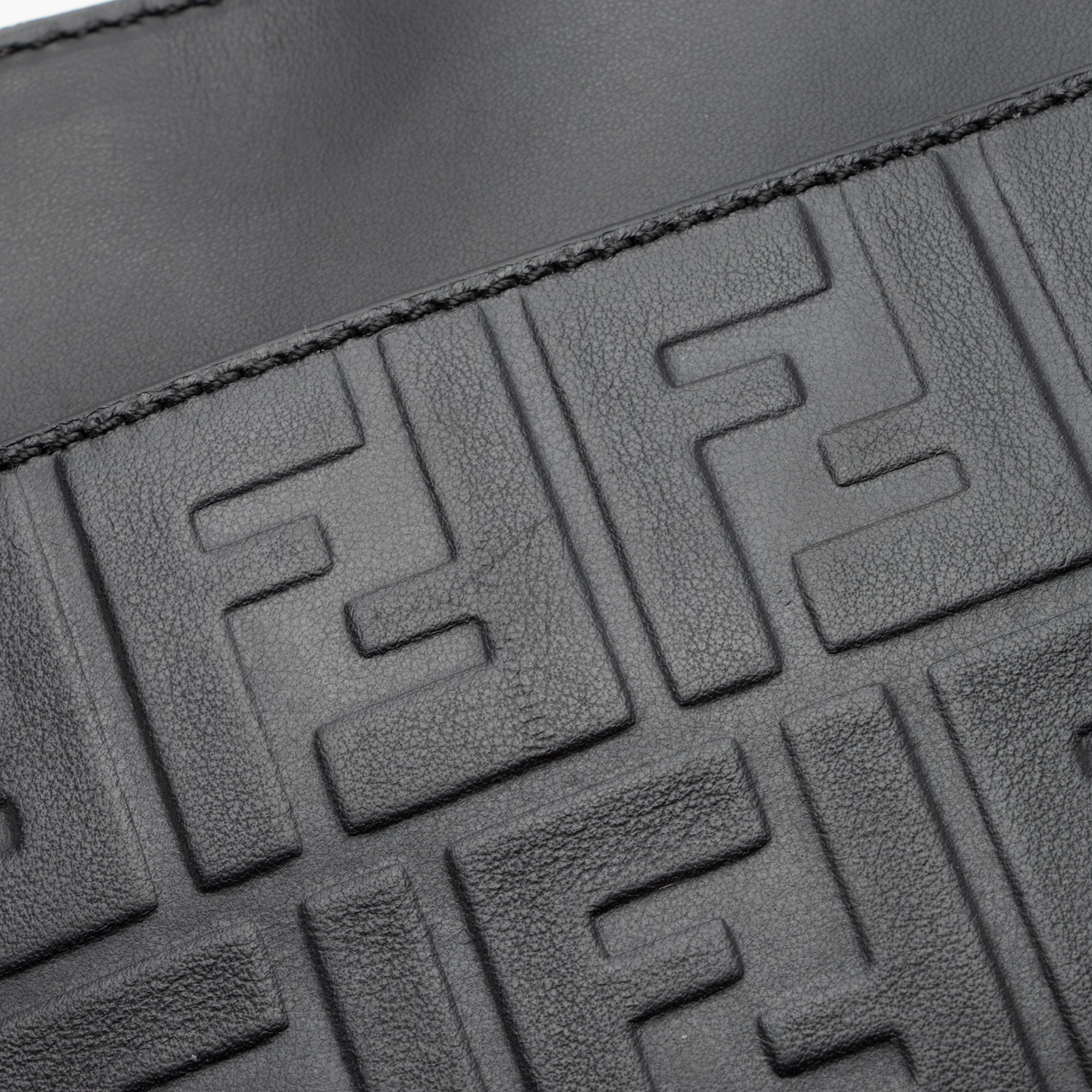 Fendi FF Embossed Calfskin St. Zucca Messenger (SHF-QOa4iu)