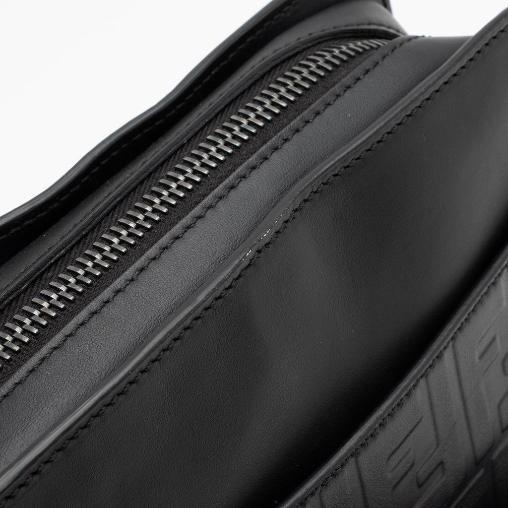Fendi FF Embossed Calfskin St. Zucca Messenger (SHF-QOa4iu)