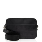 Fendi FF Embossed Calfskin St. Zucca Messenger (SHF-QOa4iu)