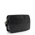 Fendi FF Embossed Calfskin St. Zucca Messenger (SHF-QOa4iu)