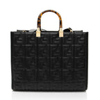 Fendi FF Embossed Calfskin Sunshine Medium Shopper Tote