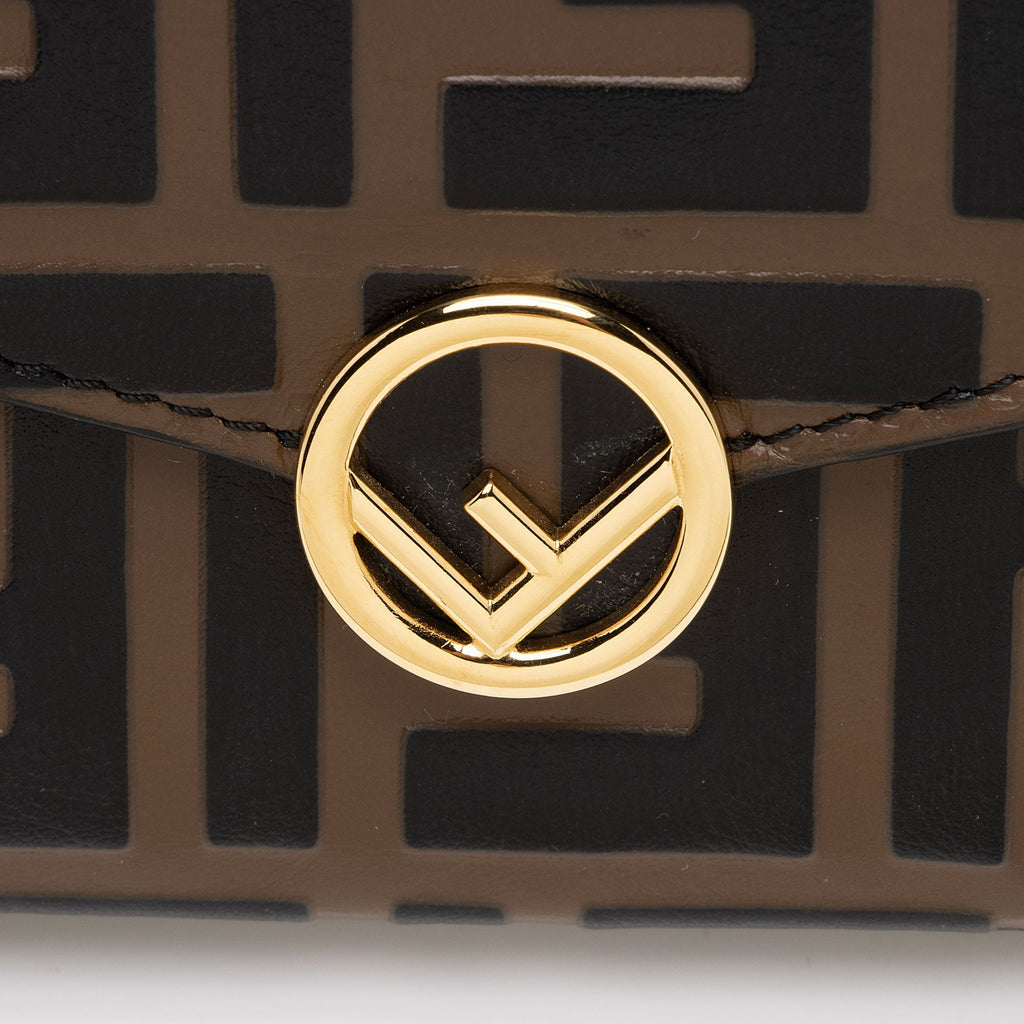 Fendi FF Embossed Leather F is Fendi Continental Wallet (SHF-WjgAL8)