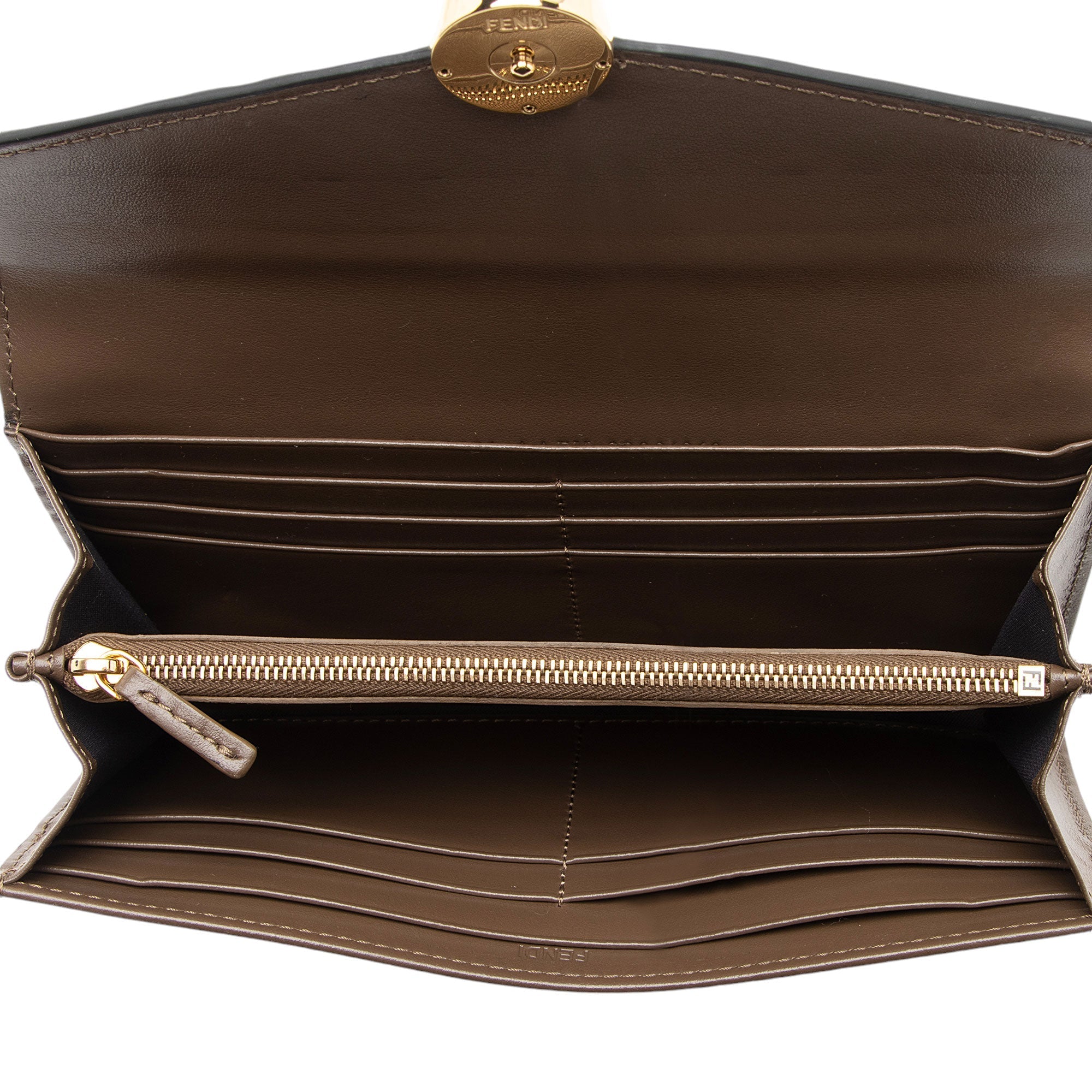Fendi FF Embossed Leather F is Fendi Continental Wallet (SHF-WjgAL8)